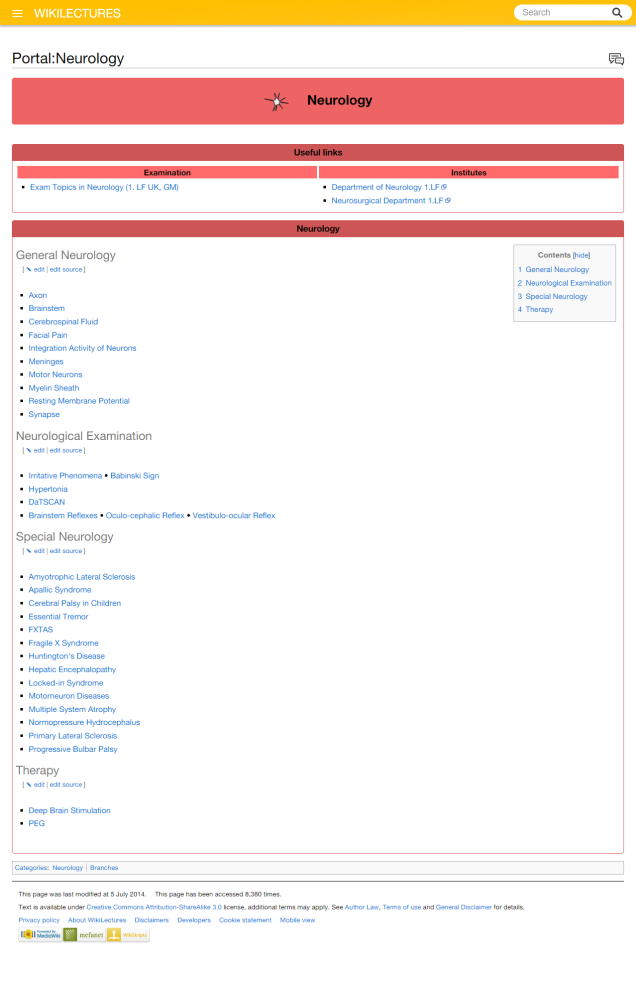 http://www.wikilectures.eu/w/Portal:Neurology